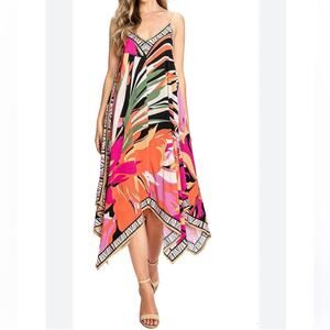 Flying Tomato Hot Pink Handkerchief Midi Dress Size Medium